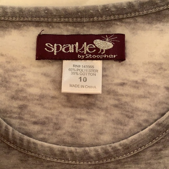 Sparkle by Stoopher burnout tee with embellished high heels girls size 10 - Picture 4 of 5